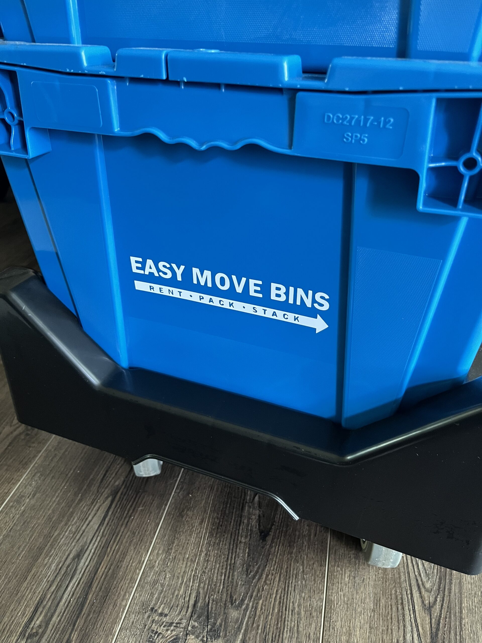 Plastic, Stackable Moving bins for rent.